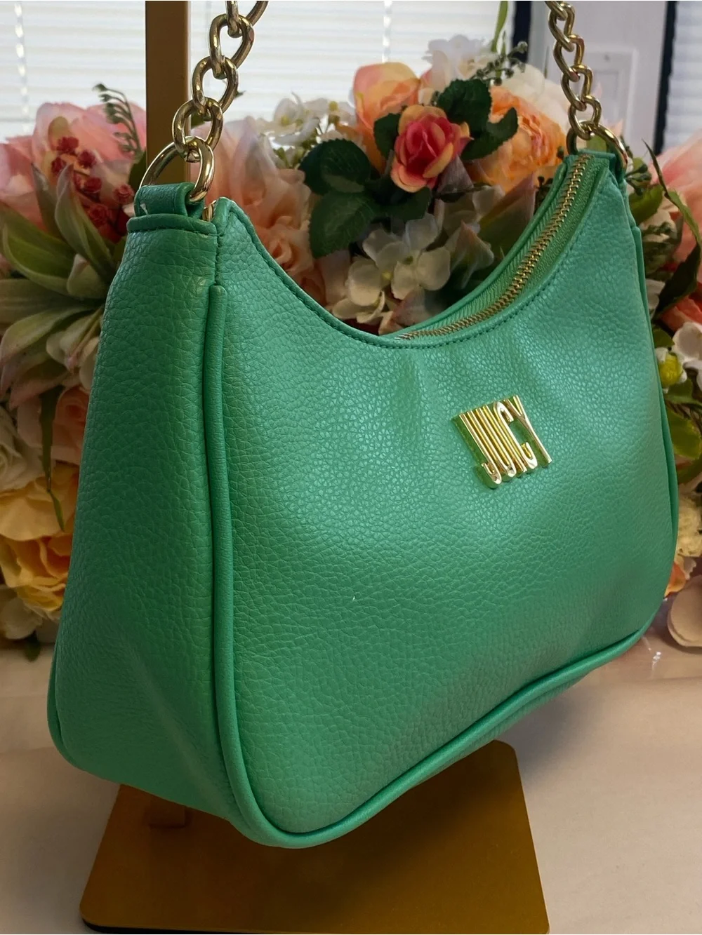 Juicy Couture Chain My Heart Pouchette Shoulder Bag Mint Green